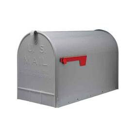 Architectural Mailboxes 046462011956 Gray Extra Large Steel Post Mount Mailbox Rural Galvanized Heavy-duty Package