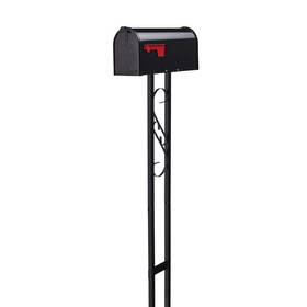 Architectural Mailboxes 046462011970 Post Kit 6.93 Inch Traditional Medium Galvanized Steel Black