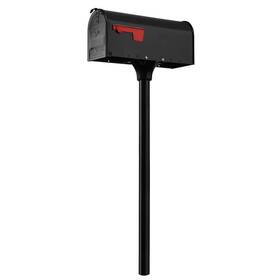 Architectural Mailboxes 046462012199 Elite Black Medium Galvanized Steel Mailbox Post Kit