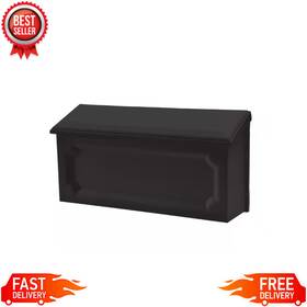 100028 Architectural Mailboxes Black Small Wall Mount Mailbox Steel Galvanized Mail Outdoor Home