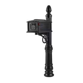 Architectural Mailboxes 313018895842 Stratford Black Medium Plastic All-in-one Mailbox And Post Combo