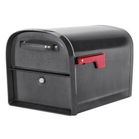 2-access Architectural Mailboxes 313027579511 Oasis 360 Locking Parcel Mailbox With Doors Pewter Post Mount Heavy