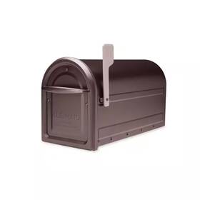 Architectural Mailboxes 313030394354 Post Mount Mailbox Large Galvanized Steel Champagne Flag