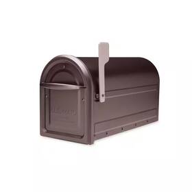 Architectural Mailboxes 313037764747 Post Mount Mailbox Large Galvanized Steel Champagne Flag