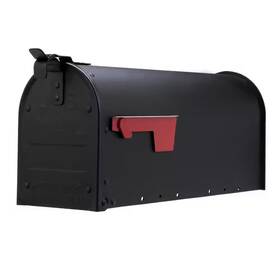 Architectural Mailboxes 313038798758 Admiral Textured Black Medium Aluminum Post Mount Mailbox