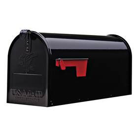 Architectural Mailboxes 313047396327 Elite Galvanized Steel Medium Post-mount Mailbox In Bl