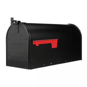 Architectural Mailboxes 313053029004 Admiral Textured Black Large Aluminum Post Mount Mailbox