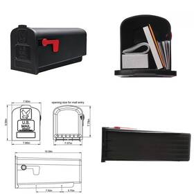 Architectural Mailboxes 313053094071 Parsons Black Medium Plastic Post Mount Mailbox