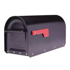 Architectural Mailboxes 313094090056 Sequoia Black Large Steel Heavy Duty Post Mount Mailbox
