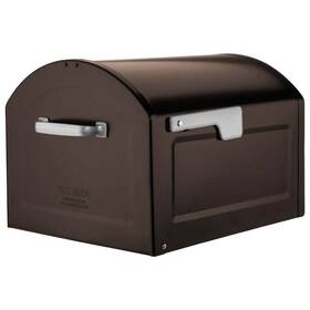 Architectural Mailboxes 313099875849 Mailbox Post Mount Rubbed Bronze Finish With Silver Flag Extra Large Capacity