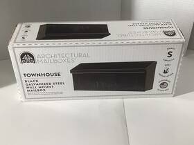 Architectural Mailboxes 445004379371 Townhouse Black Small Galvanized Steel Horizontal Wall Mount Mailbox- New