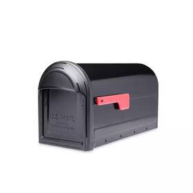 Architectural Mailboxes 445014388325 Barrington Black Large Steel Post Mount Mailbox