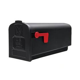 Architectural Mailboxes 445021773763 Parsons Black Medium Plastic Post Mount Mailbox