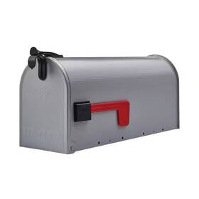 Architectural Mailboxes 445026852814 Post Mount Mailbox With Flags Galvanized Steel Medium Gray Corrosion Resistant