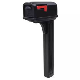 Architectural Mailboxes 445028221298 Classic Black Medium Plastic All-in-one Mailbox And Post Combo
