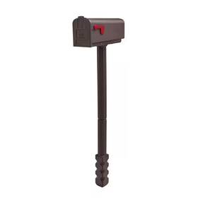 Architectural Mailboxes 445034261233 Newbury Mocha Plastic Mailbox And Post Combo - Medium Size