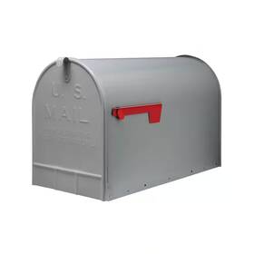 Architectural Mailboxes 445041640649 Stanley Gray Extra Large Steel Post Mount Mailbox Gibraltar Rural