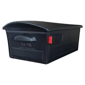 Architectural Mailboxes 445045436439 Mailsafe Black Large Plastic Locking Post Mount Mailbox