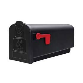 Architectural Mailboxes 445051342366 Parsons Black Medium Plastic Post Mount Mailbox