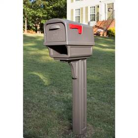 Architectural Mailboxes 705353823404 Gentry Mocha Medium Plastic All-in-one Mailbox And Post Combo