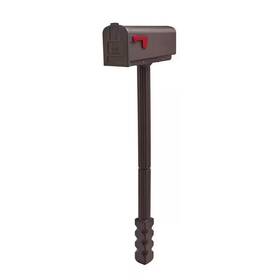 Architectural Mailboxes 711181120752 Newbury Mocha Plastic Mailbox And Post Combo - Medium Size