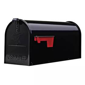 Architectural Mailboxes 711181225389 Post Mount Mailbox Elite Black Medium Steel Corrosion Resistant Front Only