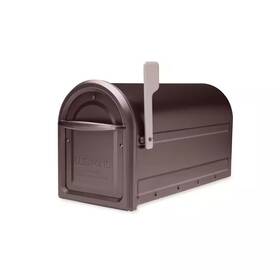 Architectural Mailboxes 711181641431 Post Mount Mailbox Large Galvanized Steel Champagne Flag