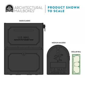 Architectural Mailboxes 726084918351 Lockable Post Mount Parcel Mailbox Oasis Classic Locking X-large Stainless Steel
