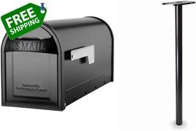 Architectural Mailboxes 744110291278 Carlisle Medium Black Postmount Mailbox And Pacifica Bla