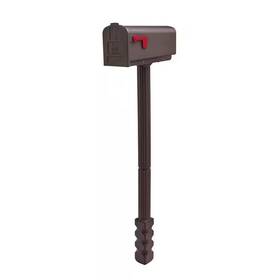 Architectural Mailboxes 744110735239 Newbury Mocha Medium Plastic Mailbox And Post Combo