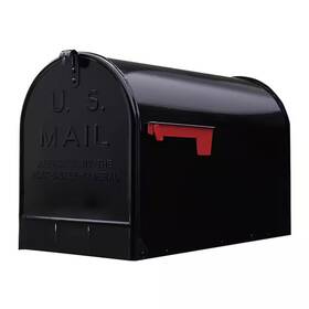 Architectural Mailboxes 744110748499 Stanley Black Extra Large Steel Post Mount Mailbox