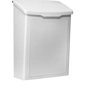 Architectural Mailboxes 744110813258 Marina White Small Steel Wall Mount Mailbox Color S