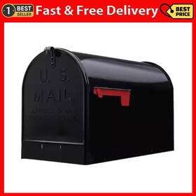 Architectural Mailboxes 744759493606 Jumbo Post Mount Mailbox Galvanized Steel Extra Large Rural Mail Box Black New
