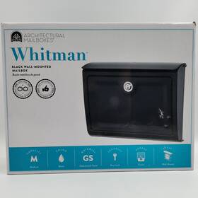 Architectural Mailboxes 832794004410 Whitman Black Wall-mounted Mailbox Locking With Keys New In Box