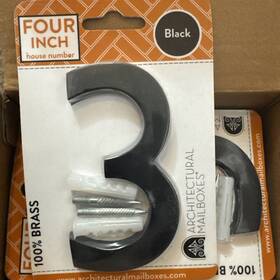 Architectural Mailboxes 832794004984 4 Inch Black Floating House Number 3 Case Of 10