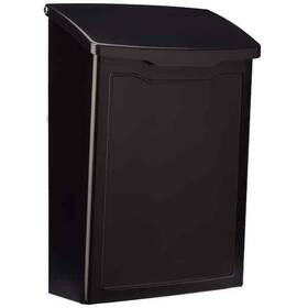 Architectural Mailboxes 832794006537 Marina Black Small Steel Wall Post Mounted Mailbox Galvanized Durable