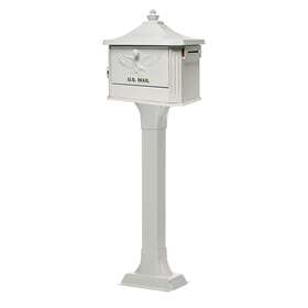 Hek00wam Architectural Mailboxes Mailbox 49.6 Inch X18 X12.6 White Post Corrosion Resistant