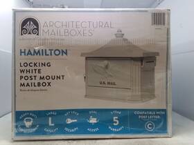 Hm200wam Architectural Mailboxes Hamilton Premium White Large Locking Aluminum