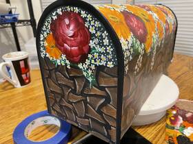 Sge-11 Architectural Mailboxes Mailbox Hand Painted Sunflowers And Roses - Classic Galvanized Steel Post Mount