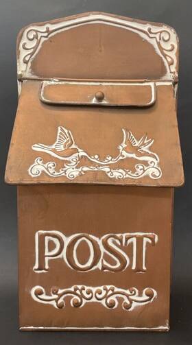 Ashland 191518192353 Wall Mount Mail Box Decor Birds French Country Embossed Copper-tone Rustic