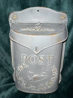 Ashland 191518668643 Metal Repro Vintage Mailbox Raised Inch Post Flowers Bird -top Opens