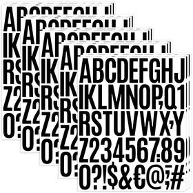 S683 Auteard Letter Stickers 750pcs 15 Sheets Large Vinyl Black 2 Inch