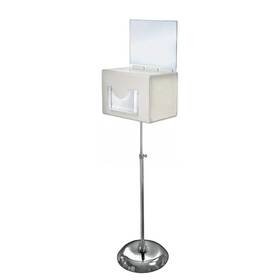 206325-wht Azar Displays Acrylic Suggestion Box Styrene Material With Lock And Key White