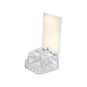 206008 Azar Displays 705105245072 Small Molded Suggestion Box With Pocket Lock And Key Clear