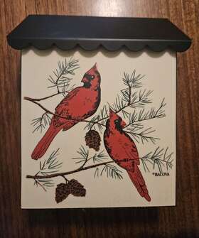 Bacova 83000 Cardinal Bird Wall Hanging Metal Porch Mailbox With Newspaper Roll Hooks