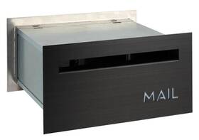 4262g Bailey Boxes Melton Through The Wall Mailbox Black Stainless Steel 8.75 Inch X 15.75