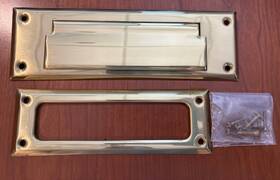0001-us3 Baldwin 0001 Us3 Letter Box Plate Slot Bright Brass Finish