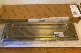 0015.050 Baldwin Spring Tension Heavy Brass Letter Box Plate 10inch X 3inch New In