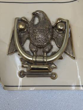 633-09a Baldwin Nos Solid Brass Perched Eagle Door Knocker 2 Pounds