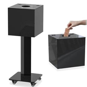 Ballot Box 086466077664 Locking Acrylic Suggestion Donation With Stand Sign Holder
